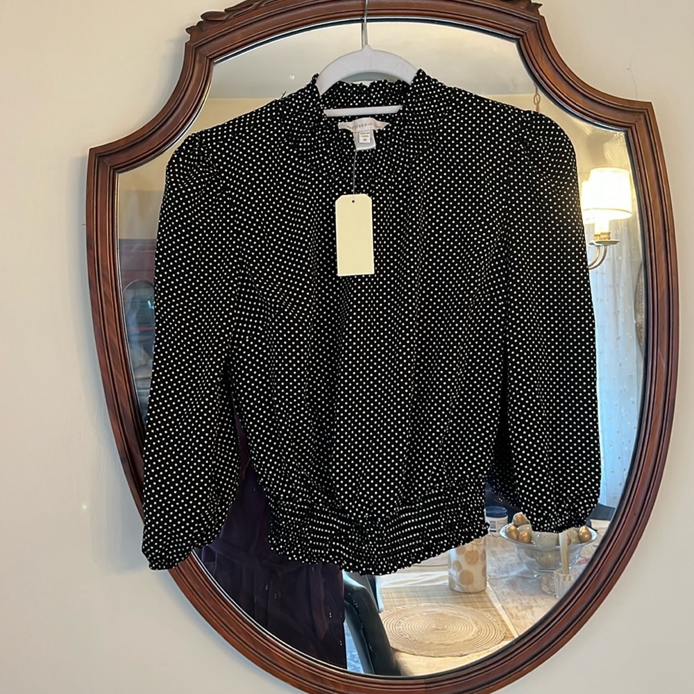 Monteau Black Polka Dot Blouse